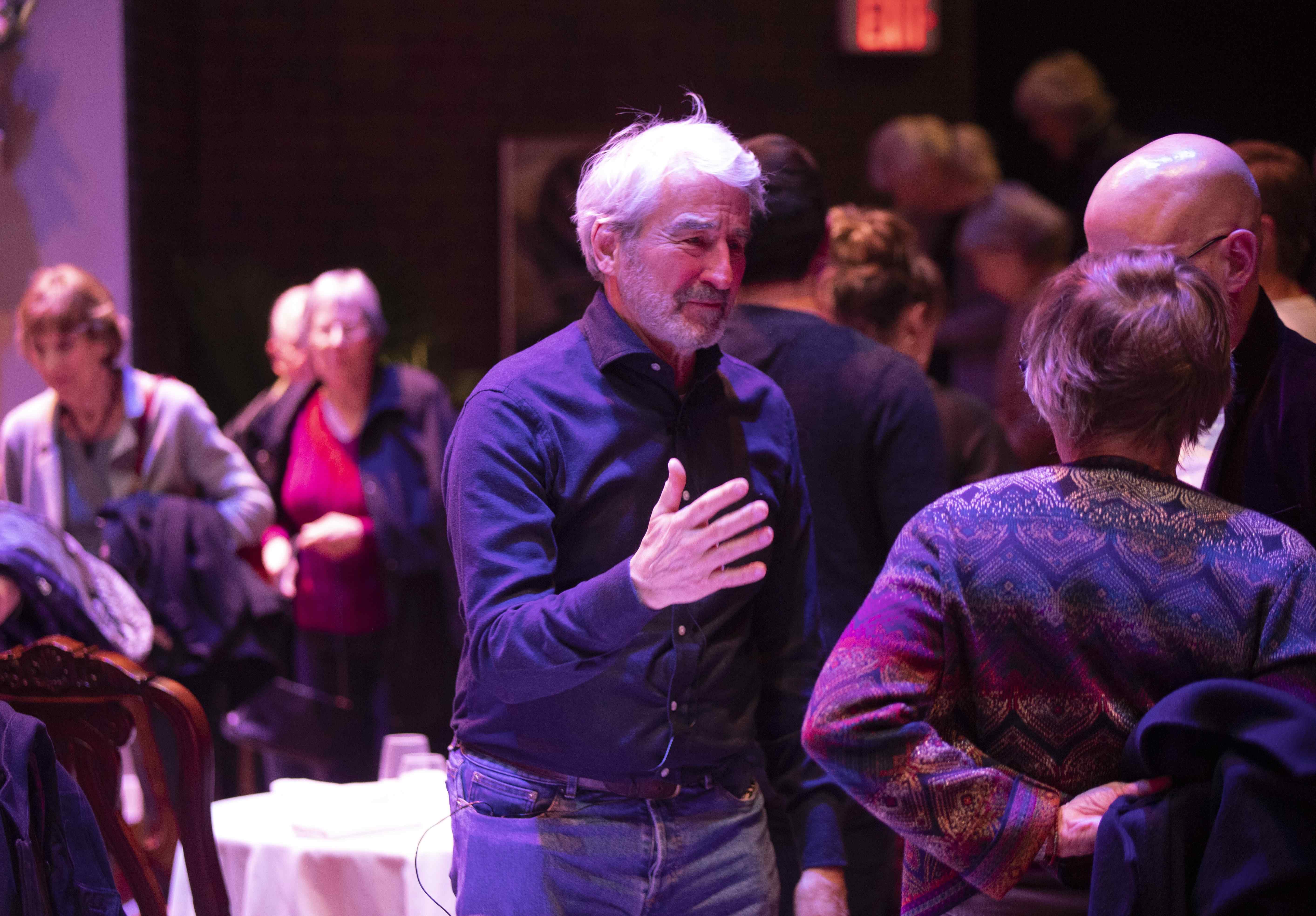 Sam Waterston talking with audience after Prologue
