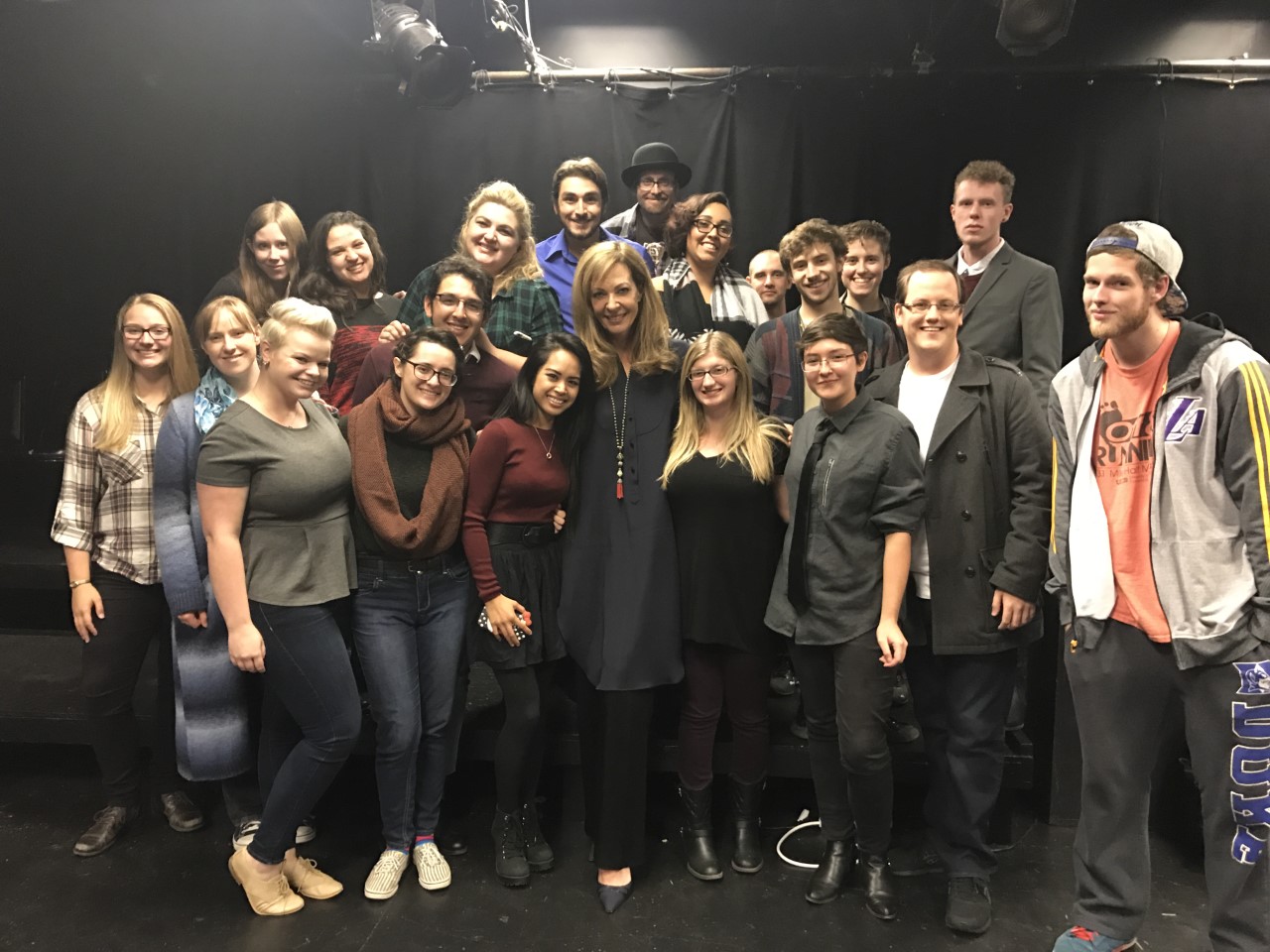 people posing for photo with actress Allison Janney